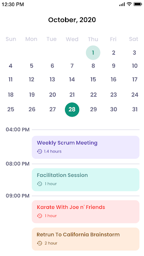 Calendar screenshot 1